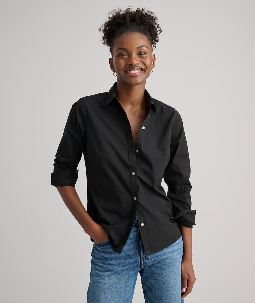 Model wearing an UNTUCKit Bella Shirt.