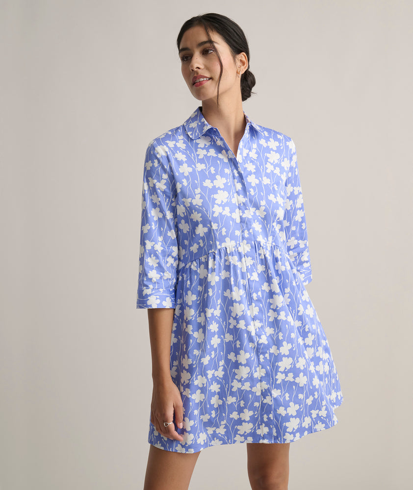 Model is wearing UNTUCKit Demi shirt dress. 