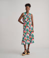 Model is wearing UNTUCKit Frida shirt in printed floral.